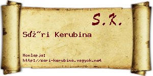 Sári Kerubina névjegykártya